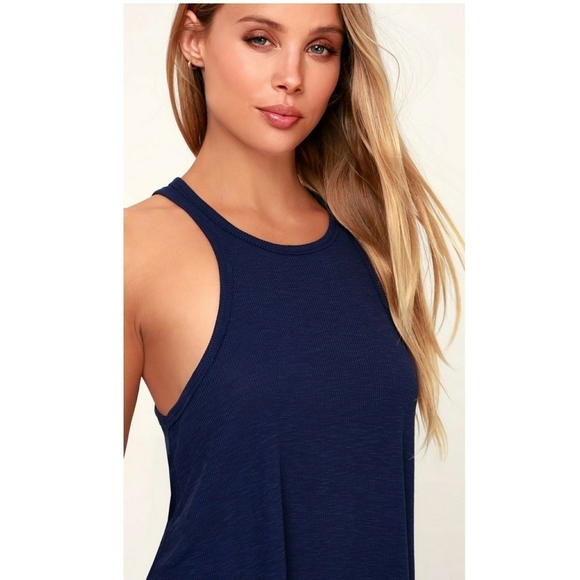 FREE PEOPLE // navy ribbed swing tank top - Picture 6 of 15